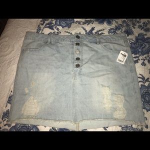 Destroyed Denim Mini Skirt from Charlotte Russe